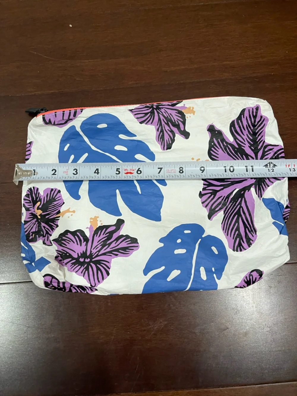aloha collection floral print zipper pouch purple design - Picture 11 of 12